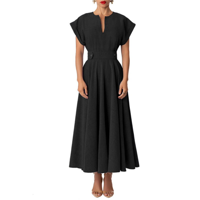 Elegant Summer Vintage Dresses-Dresses-Black-S-Free Shipping Leatheretro