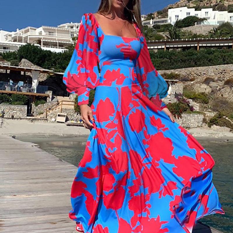Women Long Sleeves Fall Long Dresses-Maxi Dresses-The same as picture-S-Free Shipping Leatheretro