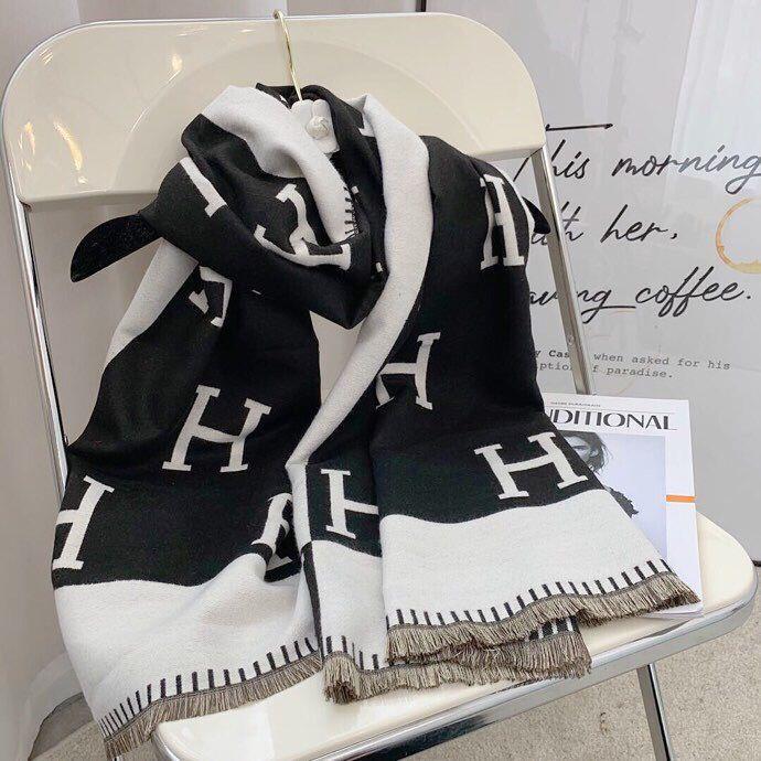 H Letter Winter Scarves-Scarves & Shawls-khaki-180*65 cm-Free Shipping Leatheretro