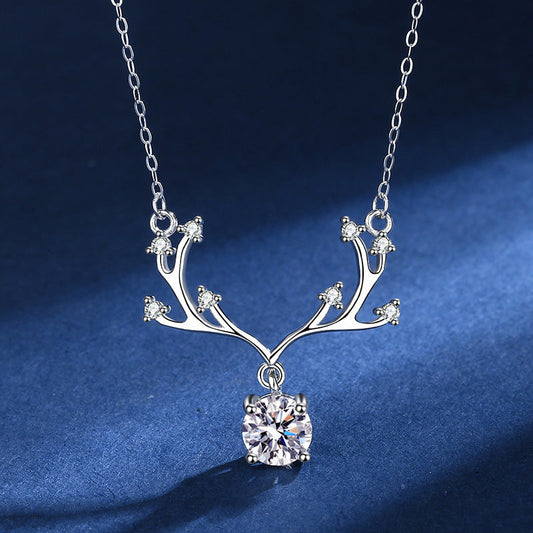 Fashion Elk Design Silver Necklace for Women-Necklaces-The same as picture-Free Shipping Leatheretro