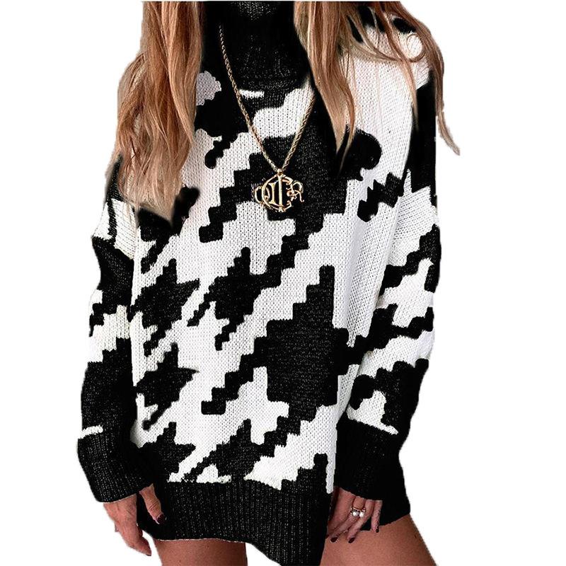 Fashion Knitting Women Hoodies Sweaters-Shirts & Tops-Black-S-Free Shipping Leatheretro