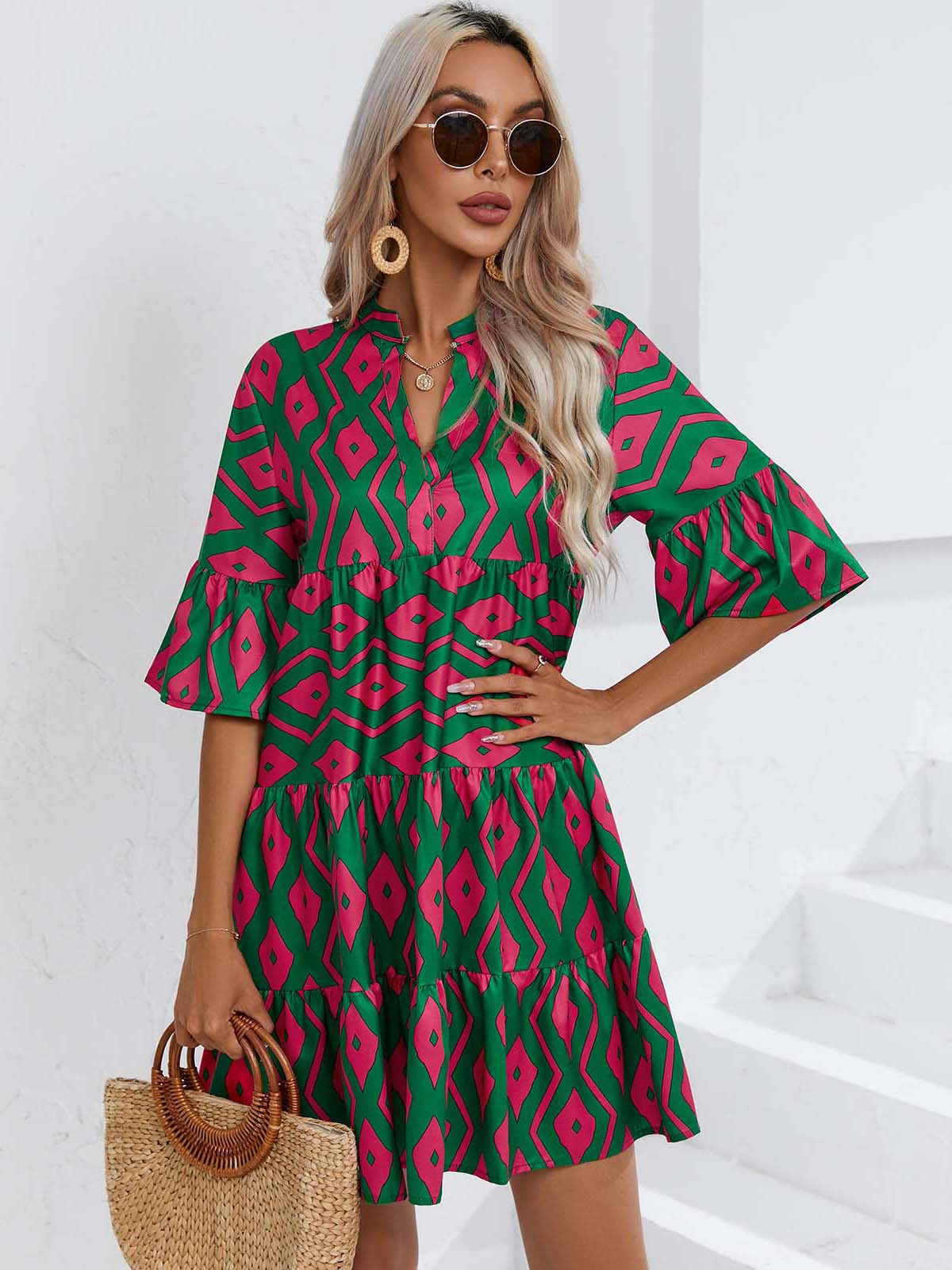 Casual Summer Short Daily Dresses for Women-Dresses-Green-S-Free Shipping Leatheretro