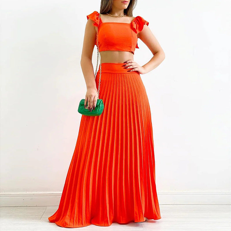 Fashion Women Dress Suits-Dresses-Orange-S-Free Shipping Leatheretro