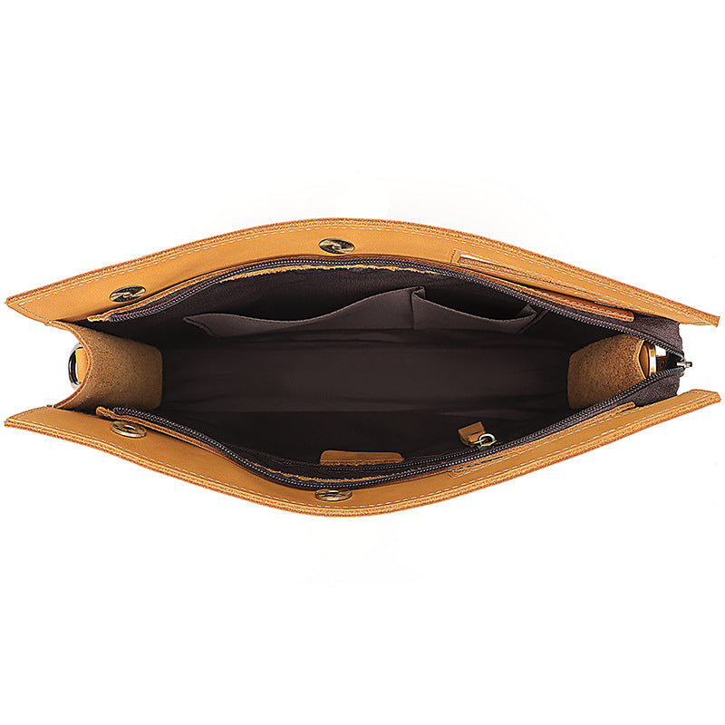 Vintage Crazy Horse Leather Crossbody Business Bags 0011-Briefcases-Black-Free Shipping Leatheretro