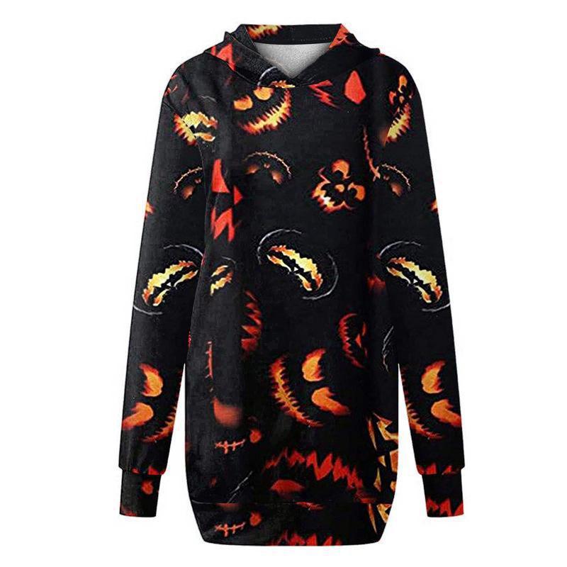 Happy Halloween Plus Sizes Women Hoodies-Shirts & Tops-Yellow-S-Free Shipping Leatheretro