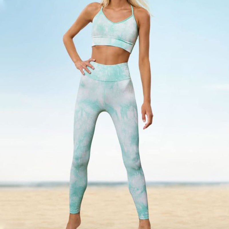 Sexy Fast Drying Dyed Yoga Sets for Women-Activewear-Green-S-Free Shipping Leatheretro