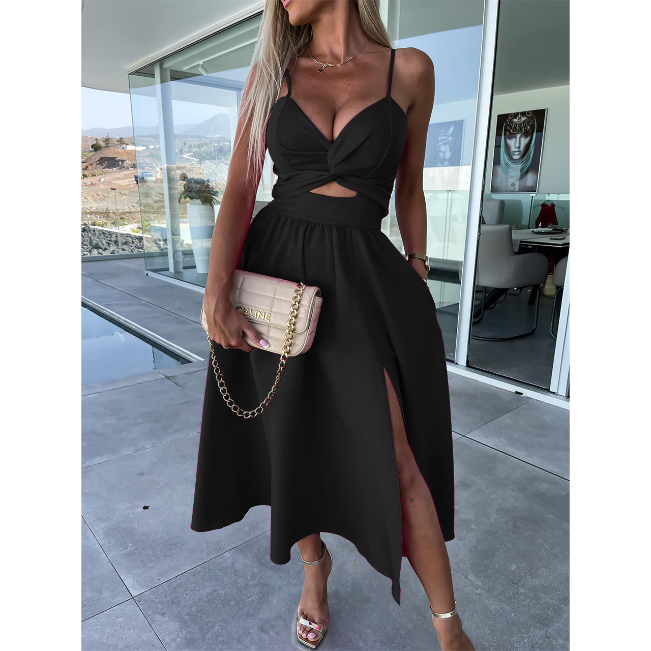 Sexy Summer Split Front Long Dresses-Dresses-Rose Red-S-Free Shipping Leatheretro