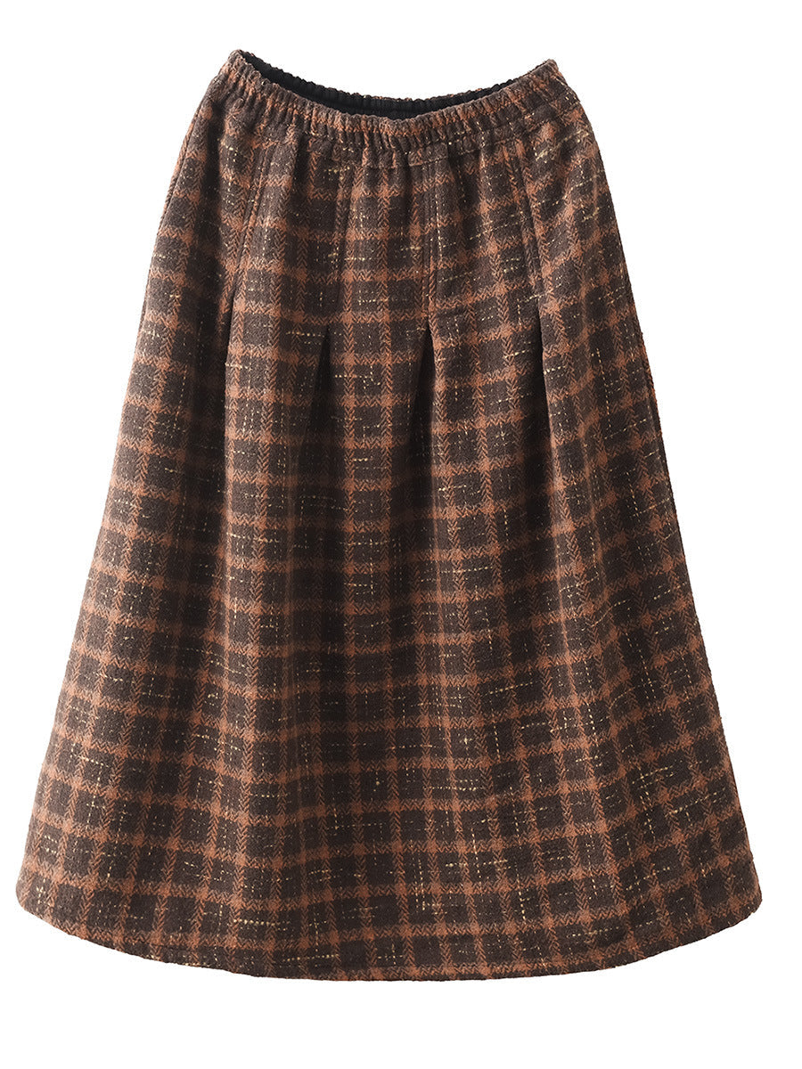 Vintage Thicken A Line Skirts-Skirts-Coffee-One Size-Free Shipping Leatheretro