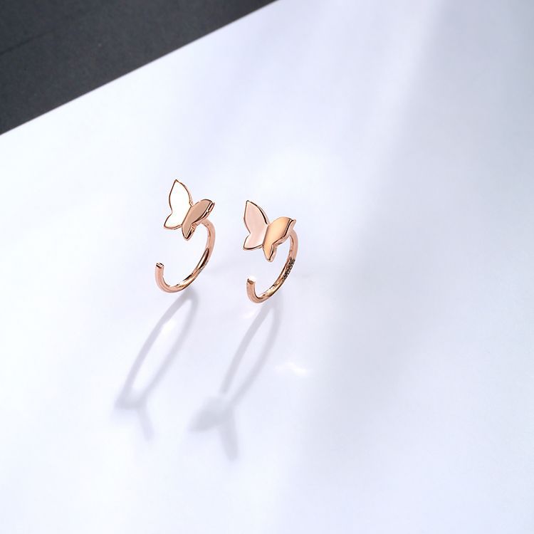 Butterfly Design Cute Sterling Sliver Ear Clips-Earrings-White-Free Shipping Leatheretro