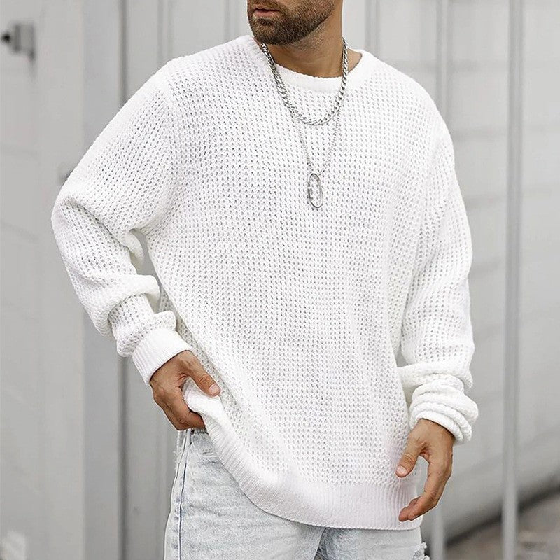 Casual Pullover Knitted Sweaters for Men-Shirts & Tops-White-S-Free Shipping Leatheretro