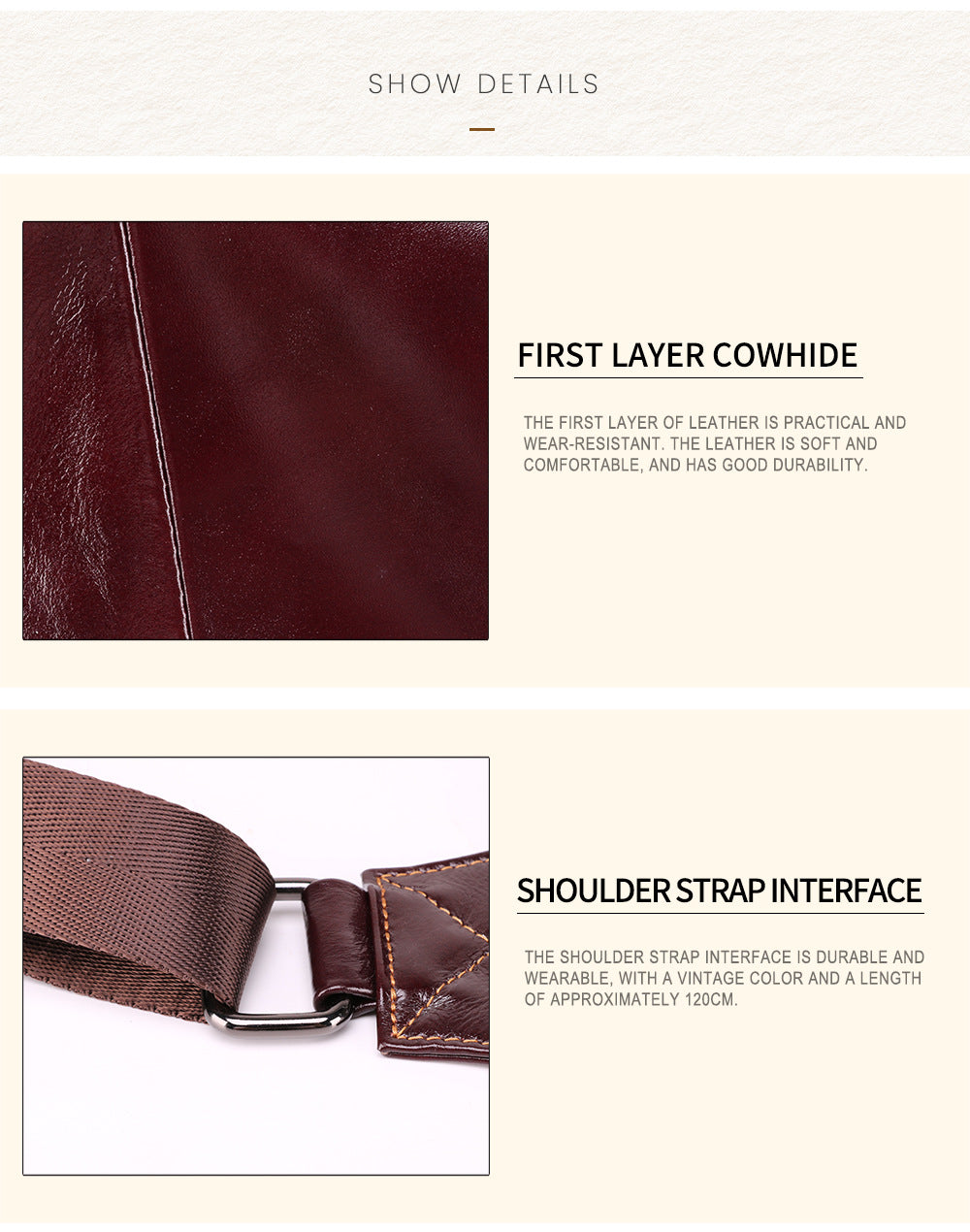 Retro Leather Chest Bags J6454-Leather Chest Bag-Coffee-Free Shipping Leatheretro