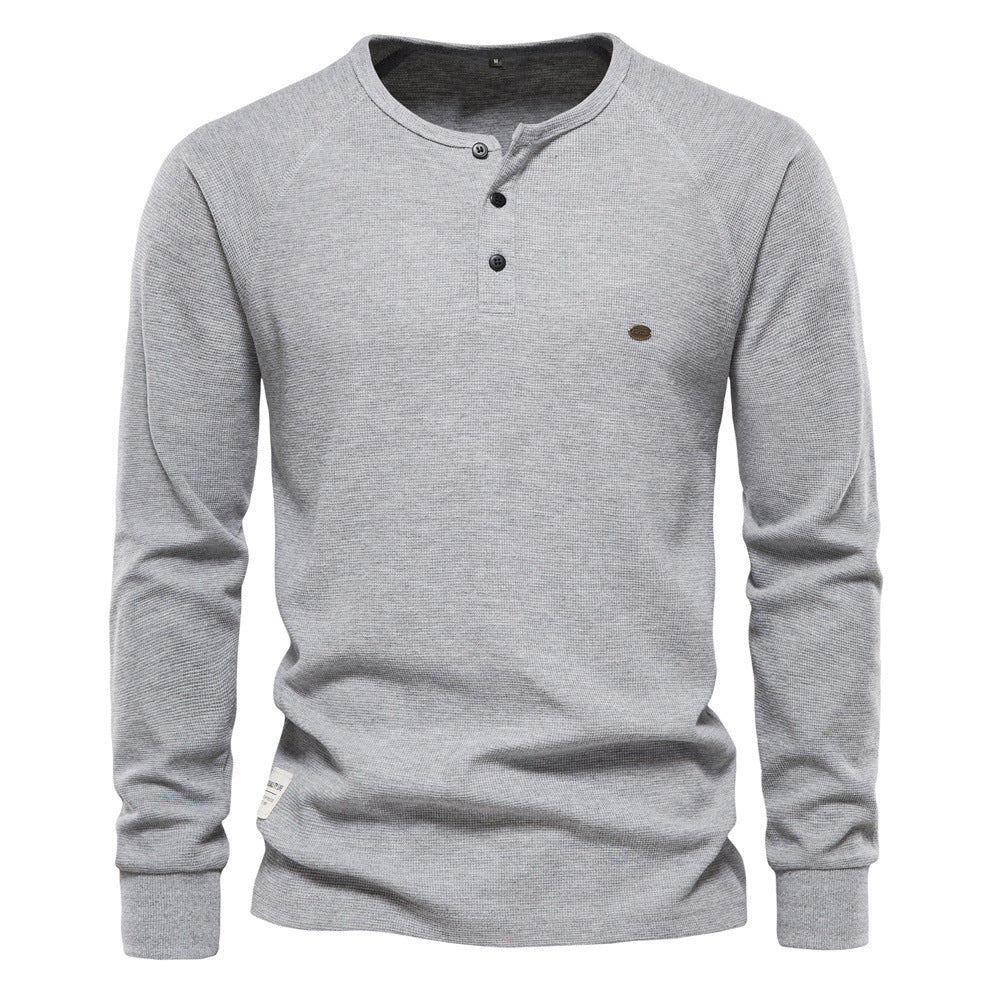 Fashion Long Sleeves T Shirts for Men-Shirts & Tops-Light Gray-S-Free Shipping Leatheretro