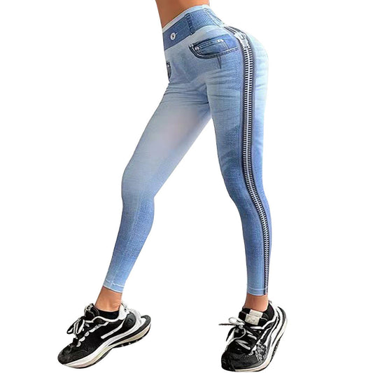 Women High Waist Running Pants-Leggings-Blue-S-Free Shipping Leatheretro