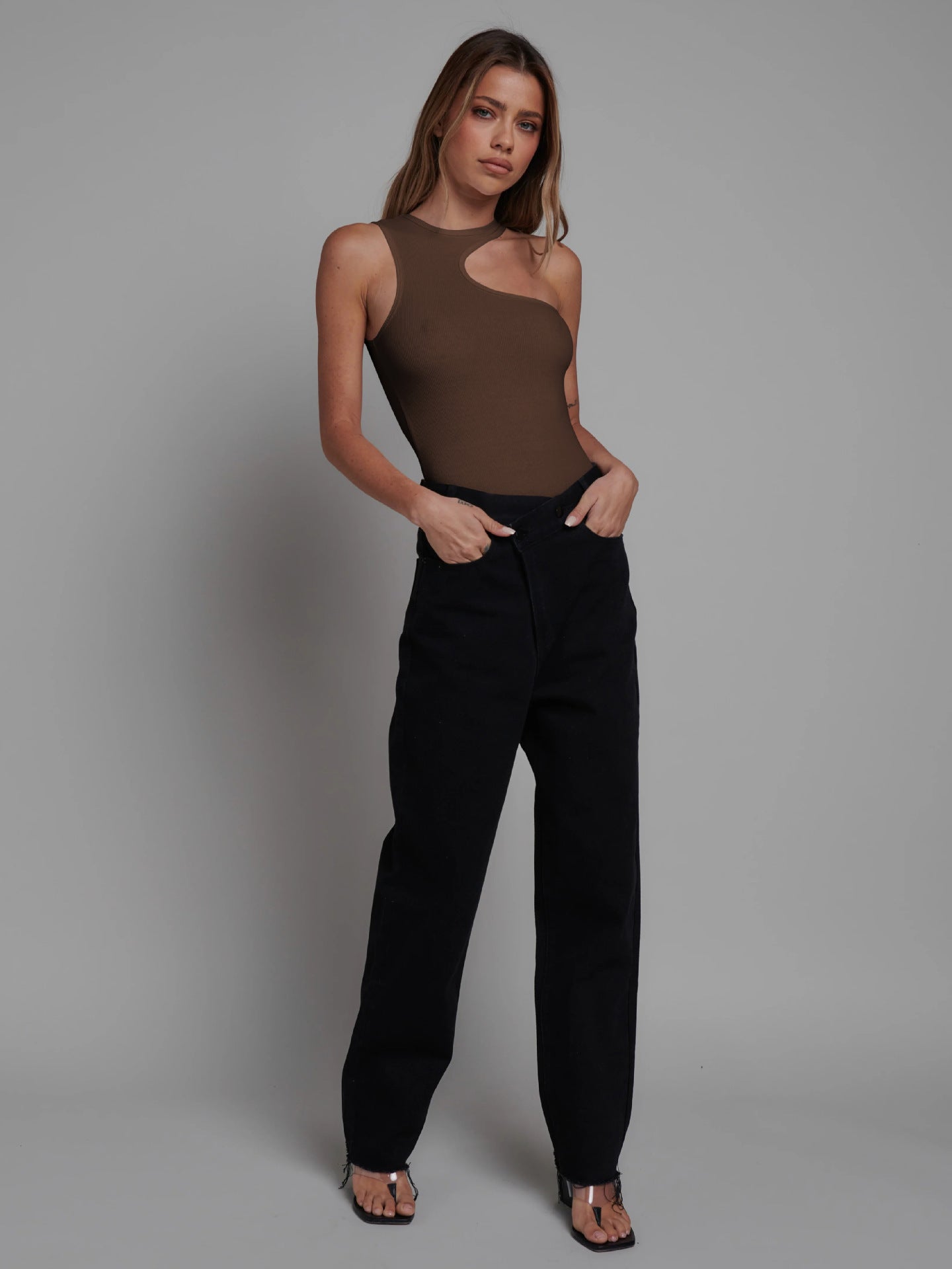 Sexy Sleeveless Knitted Jumpsuits-Jumpsuits & Rompers-Brown-S-Free Shipping Leatheretro