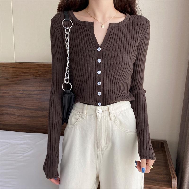 Women Fashion Long Sleeves Fall Cardigan Sweaters-Shirts & Tops-White-One Size-Free Shipping Leatheretro