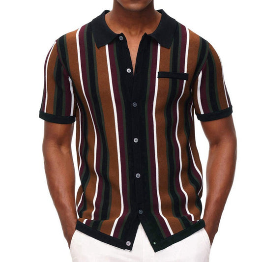 Striped Summer Striped Men T Shirts-Shirts & Tops-Striped-S-Free Shipping Leatheretro