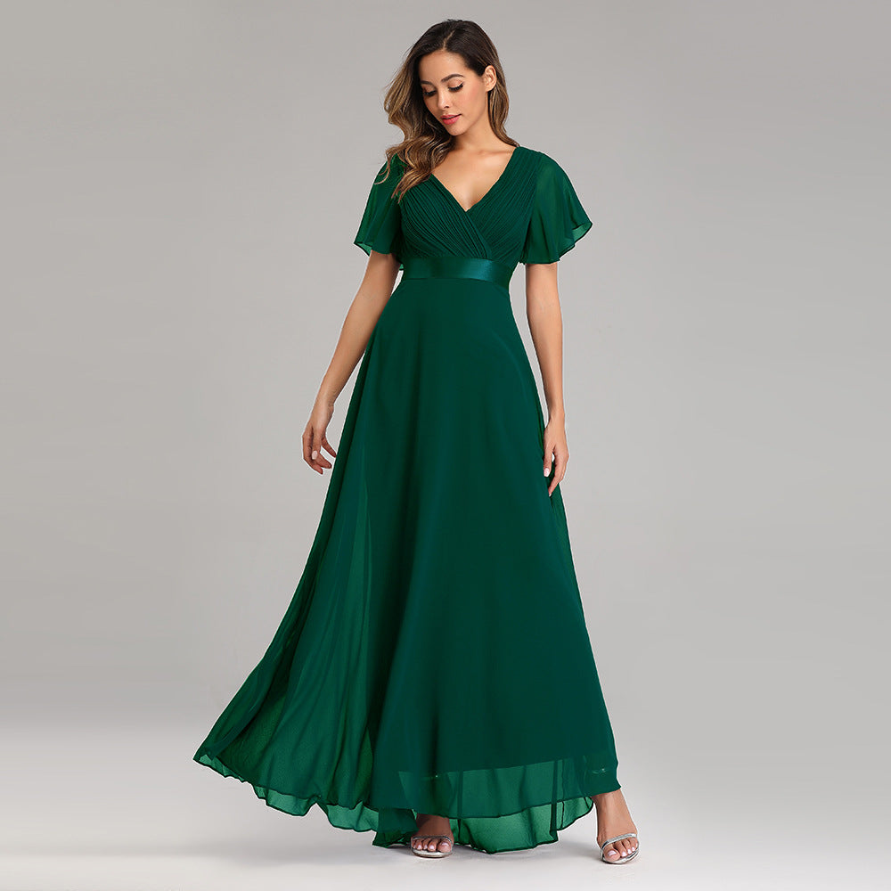 Elegant Chiffon Plus Sizes Bridesmaid Dresses-Dresses-Green-S-Free Shipping Leatheretro