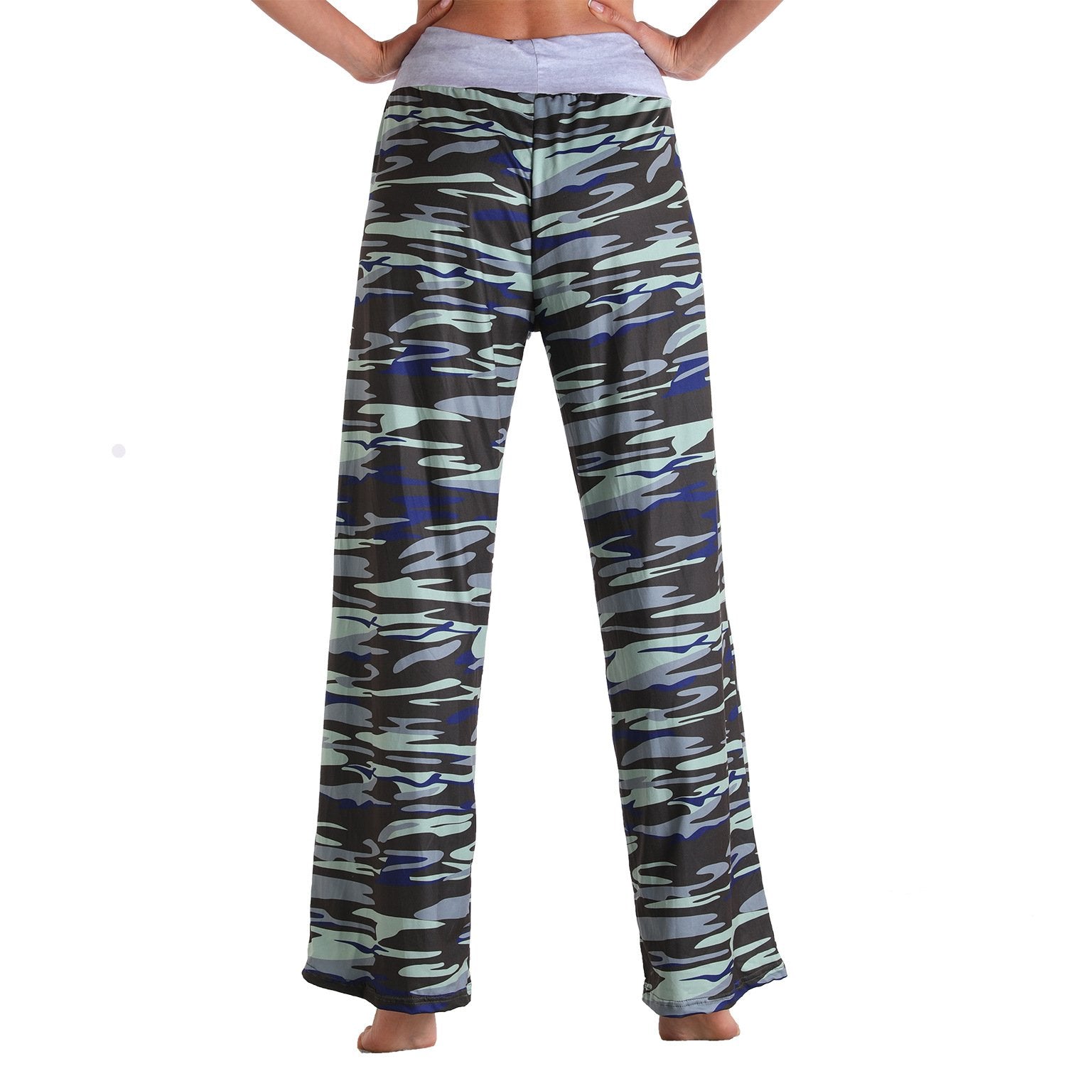 Casual Floral Print Women High Waist Trousers for Homewear-Pajamas-2011-S-Free Shipping Leatheretro