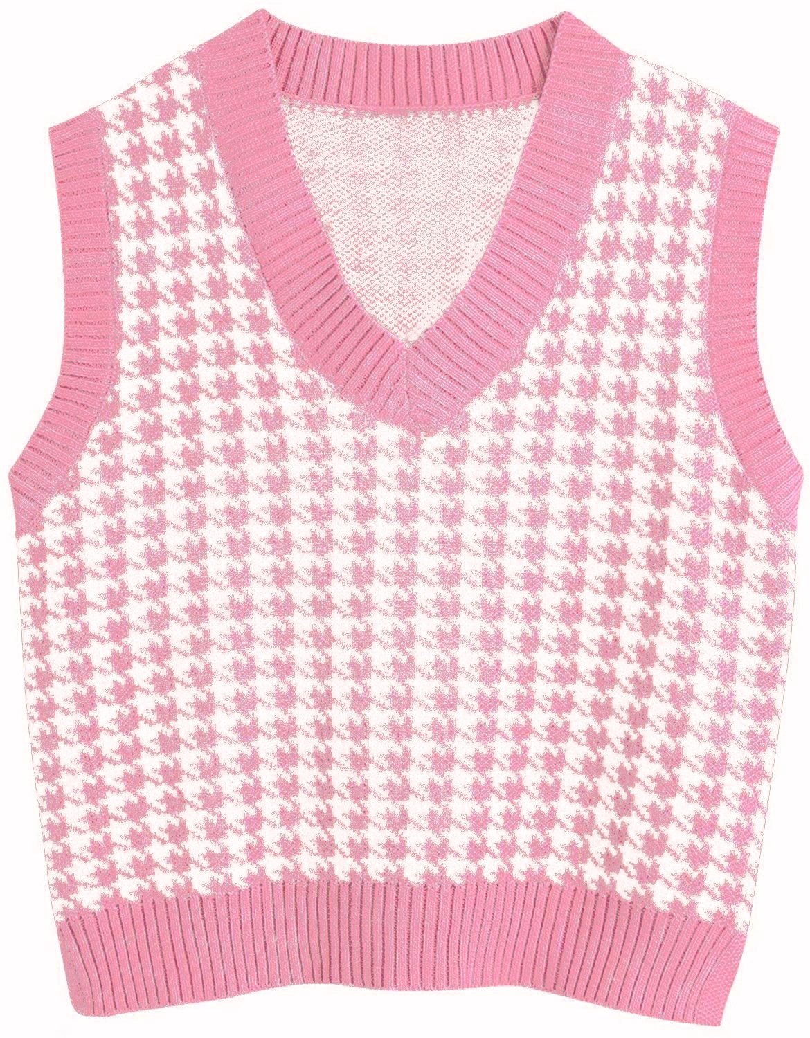 Fashion Sleeveless Women Knitting Vest-Shirts & Tops-Rose Pink-S-Free Shipping Leatheretro