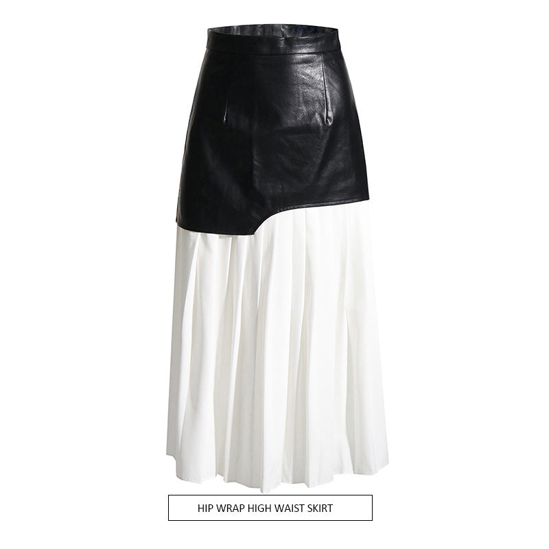 Designed Personality High Waist Irregular A Line Skirts-Long Skirts-White-S-Free Shipping Leatheretro