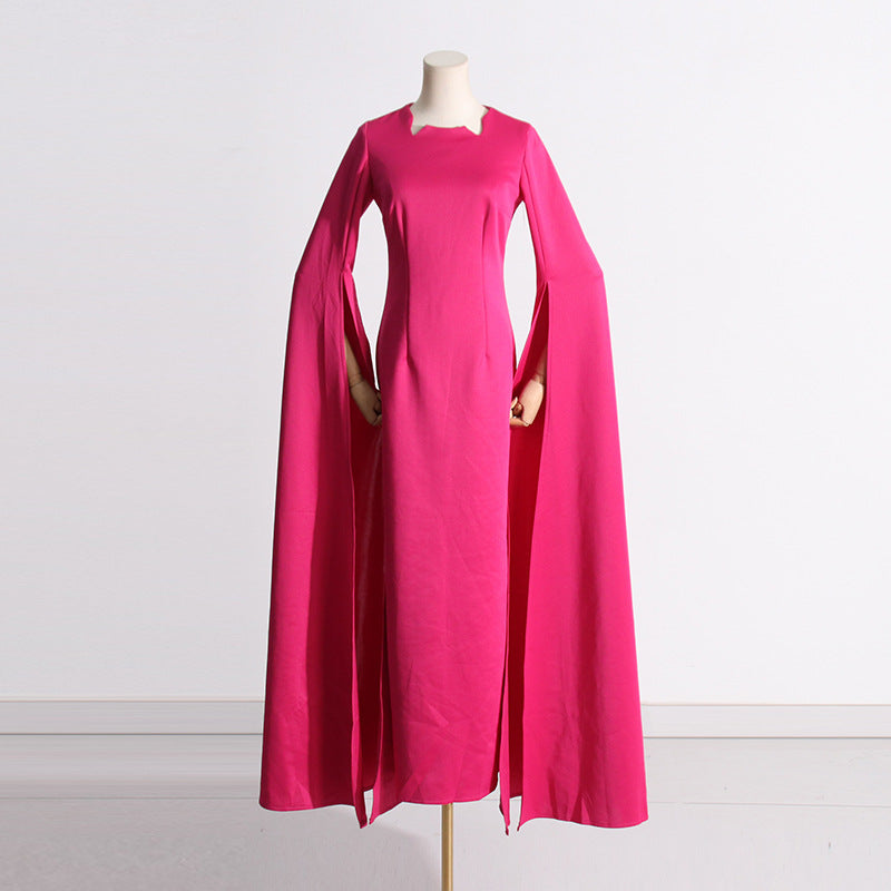 Designed Elegant Long Evening Dresses-Dresses-Rose Red-S-Free Shipping Leatheretro