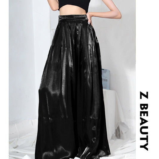 Summer High Waist Women Wide Leg Pants-Pants-Black-S-Free Shipping Leatheretro