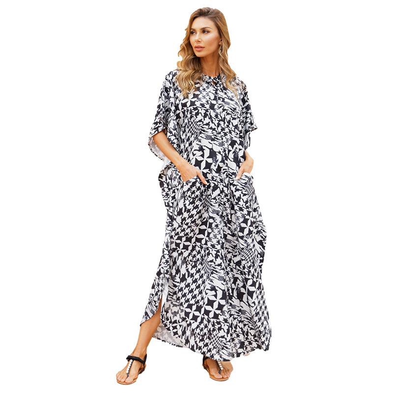 Women Summer Beach Loose Holiday Dresses-Maxi Dresses-25-One Size-Free Shipping Leatheretro