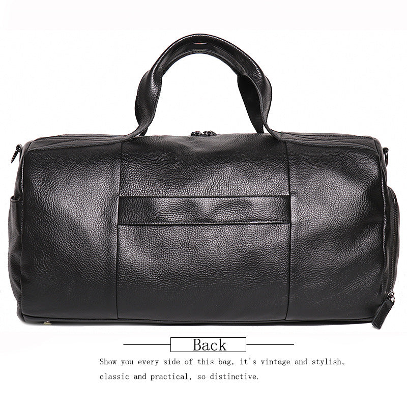 Black Leather Traveling Duffle Bags for Women 1109-Duffle Bag-Black-Free Shipping Leatheretro