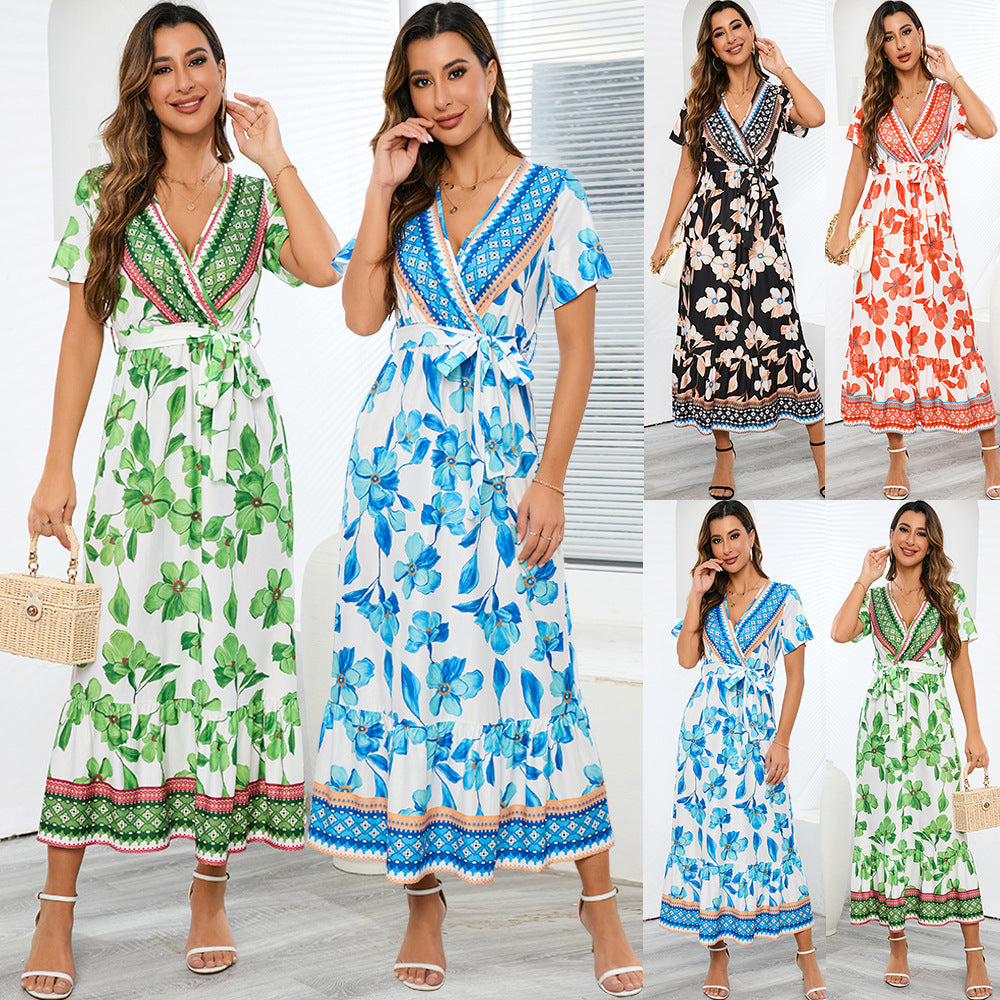 Summer Bohemian Long Beach Dresses-Dresses-LQ605-hong-S-Free Shipping Leatheretro