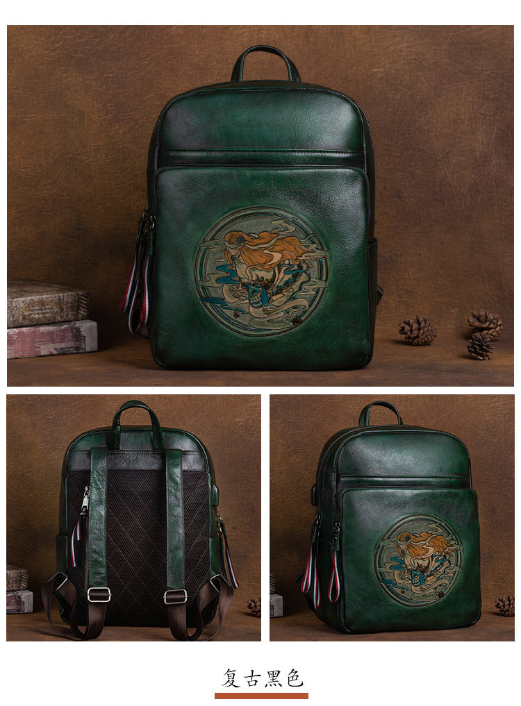 Vintage Cowhide Handmade Leather Laptop Backpack 9772-Backpacks-Brown-Free Shipping Leatheretro