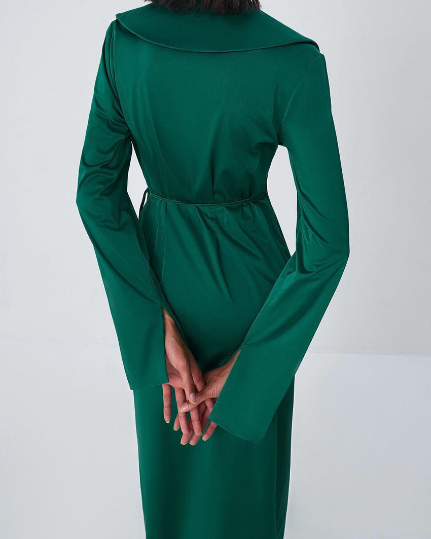 Green French Style Long Dresses for Women-Dresses-Green-S-Free Shipping Leatheretro