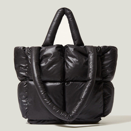 Fashion Down Women Handbags for Winter-Handbags-White-Free Shipping Leatheretro