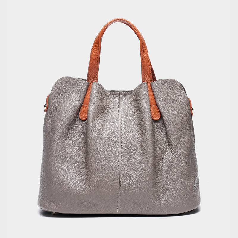 Cowhide Leather Tote Handbags for Women W918-Handbags-Black-Free Shipping Leatheretro
