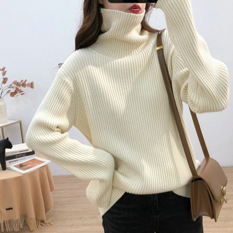 Vintage Pullover Women Knitted Sweaters-Shirts & Tops-Off the White-One Size-Free Shipping Leatheretro