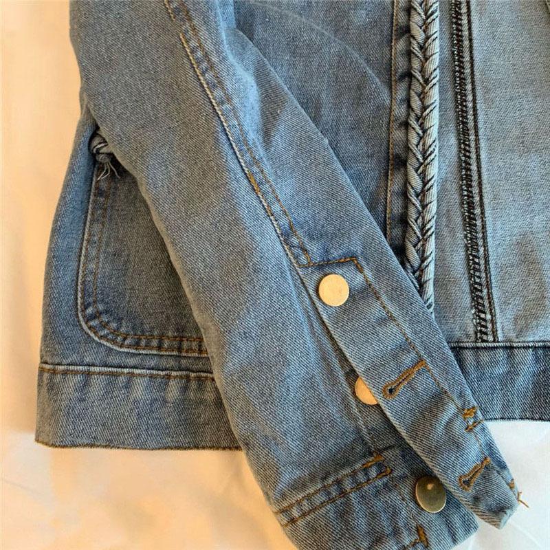 Fashion Long Sleeves Denim Fall Cardigans-Shirts & Tops-Denim Blue-S-Free Shipping Leatheretro
