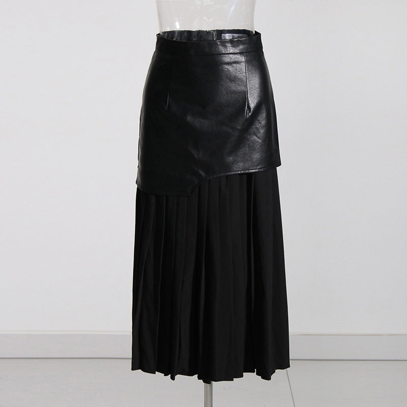 Designed Personality High Waist Irregular A Line Skirts-Long Skirts-Black-S-Free Shipping Leatheretro