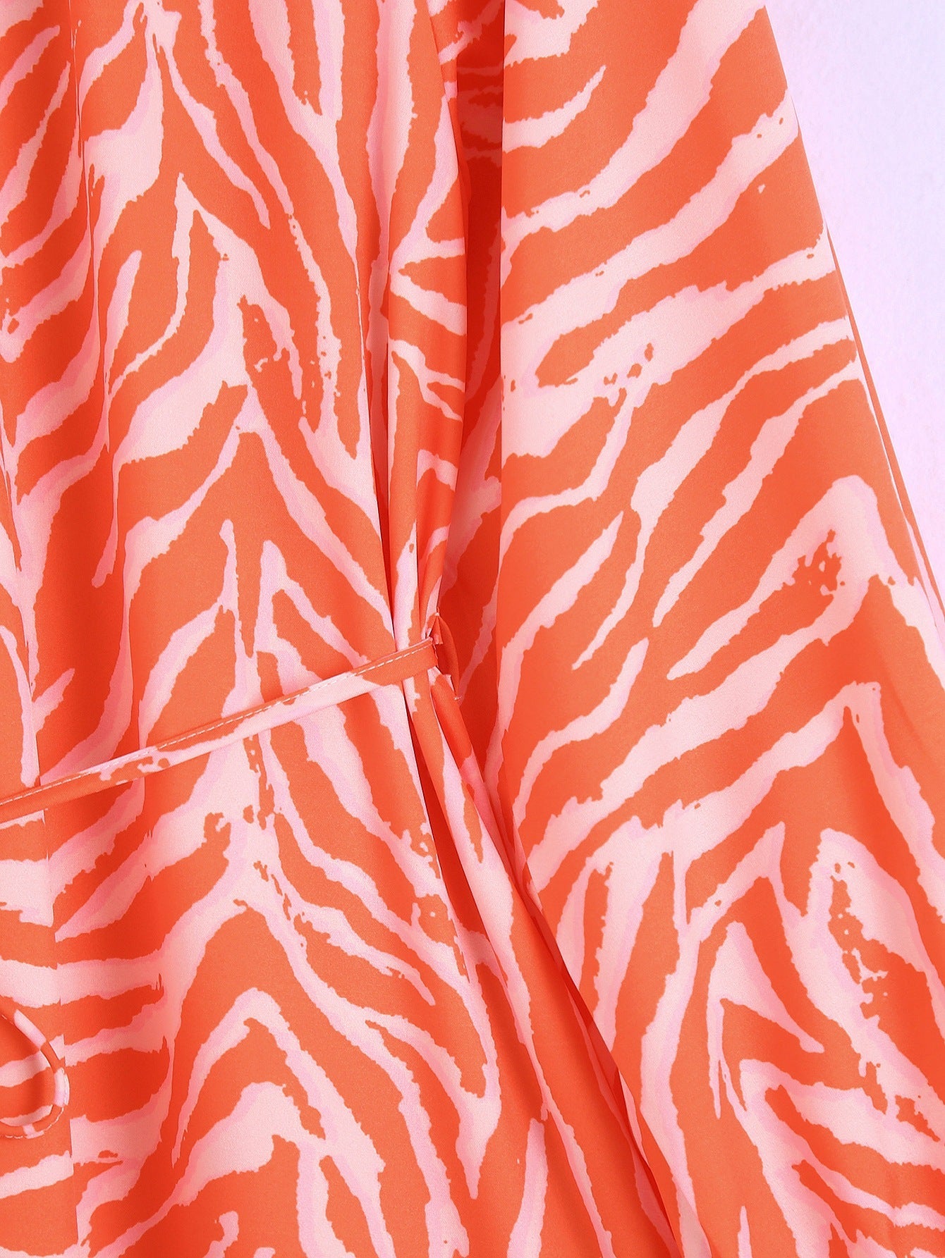 Women Orange Animal Striped Print Summer Dresses-Dresses-The same as picture-XS-Free Shipping Leatheretro