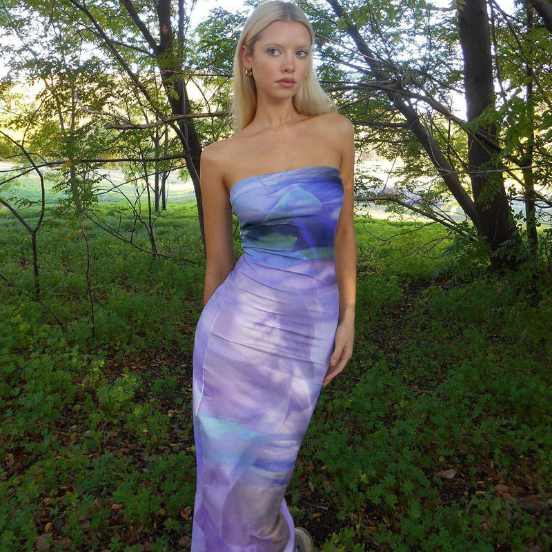 Sexy Strapless Backless Design Sheath Dresses-Dresses-Purple-S-Free Shipping Leatheretro