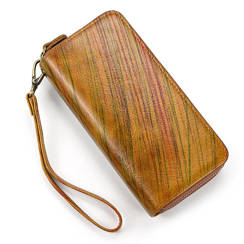 Vintage Double Zipper Big Capacity Leather Wallet 1008-Leather Wallet-1-Free Shipping Leatheretro