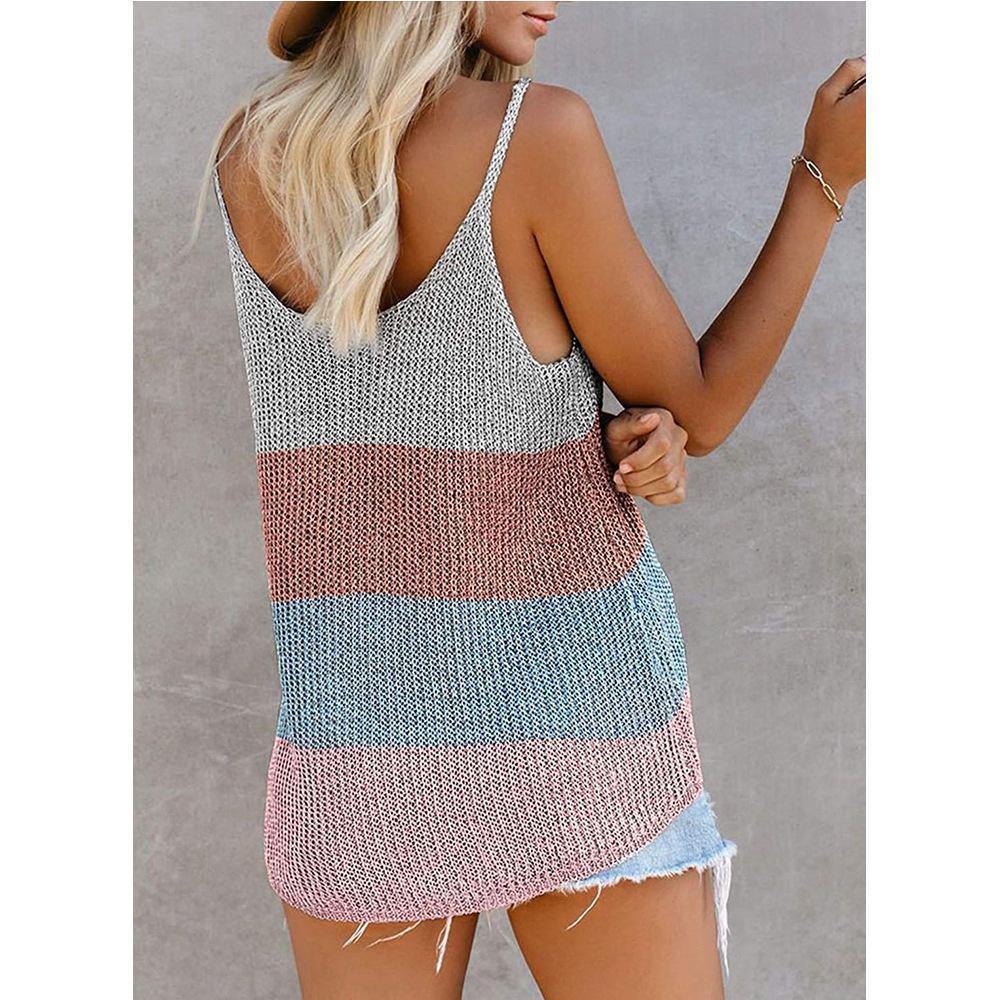 Women Summer Knitting Loose Striped Crop Tops-Tops-1-S-Free Shipping Leatheretro