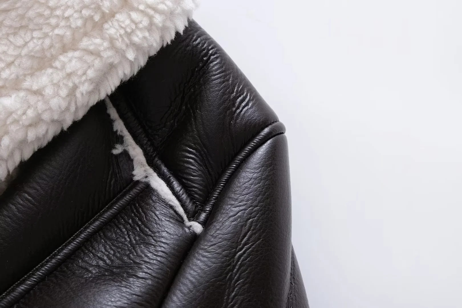 Fashion Designed Leather with Fur Short Motorcycle Coats Jacket-Coats & Jackets-The same as picture-XS-Free Shipping Leatheretro