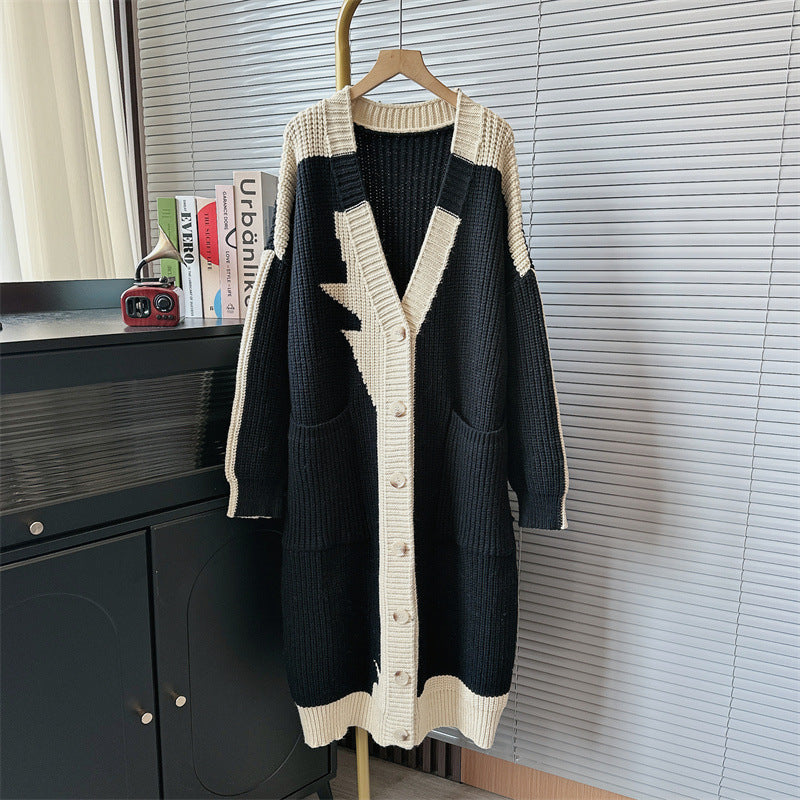Casual Women Long Knitted Cardigan Sweaters-Coats & Jackets-Blue-One Size-Free Shipping Leatheretro