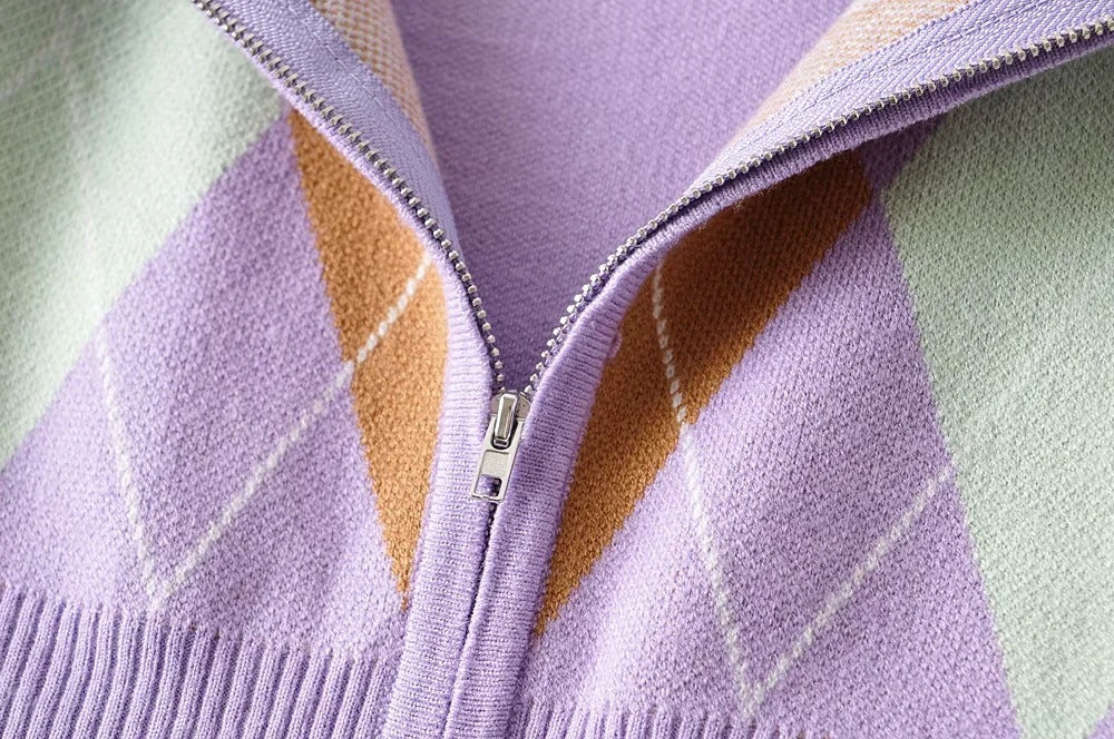 Elegant Midriff Baring Short Tops and Mini Knitting Skirts-Suits-Purple-S-Free Shipping Leatheretro