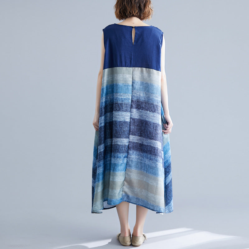 Blue Sleeveless Long Cozy Dresses-Dresses-Blue-One Size-Free Shipping Leatheretro
