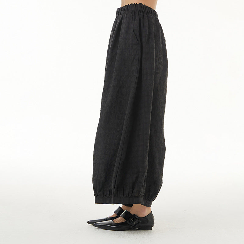 Vintage Designed Plus Sizes Summer Wide Legs Pants-Pants-Black-One Size-Free Shipping Leatheretro