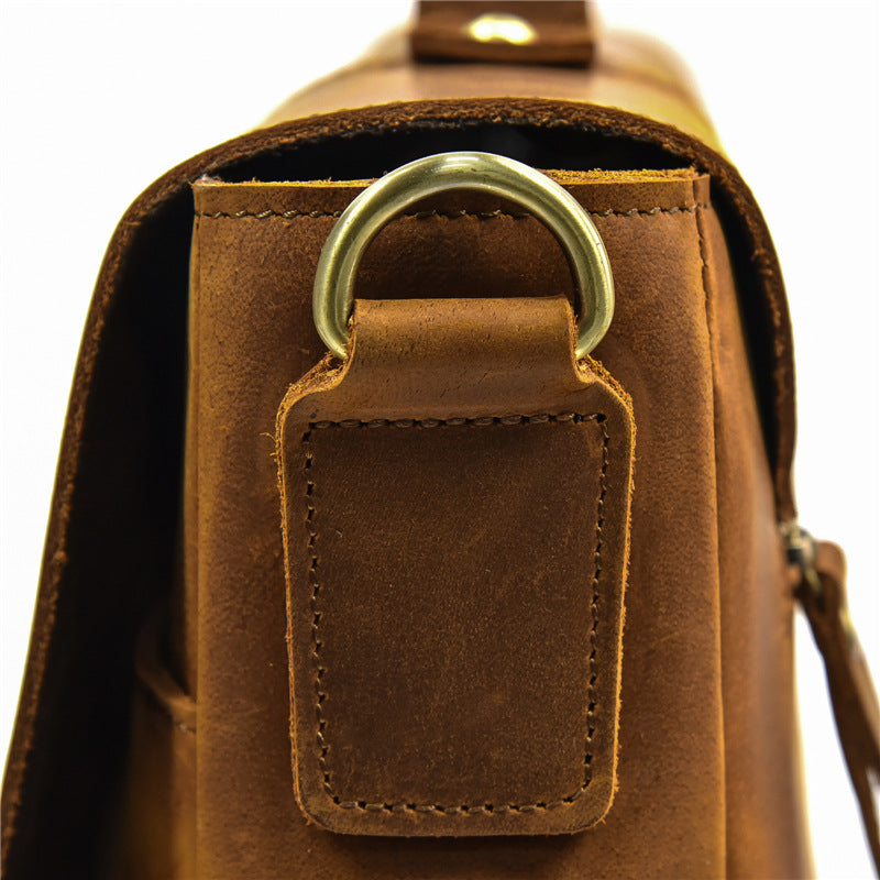 Vintage Men Leather Large Storage Business Briefcase 8321-Leateher Briefcase-Brown-Free Shipping Leatheretro