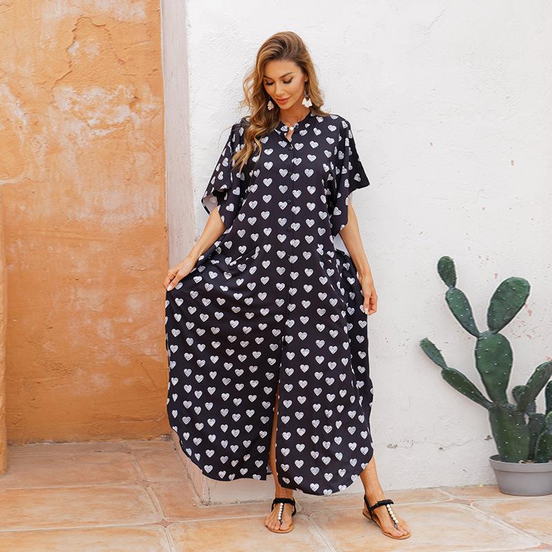 Women Summer Beach Loose Holiday Dresses-Maxi Dresses-14-One Size-Free Shipping Leatheretro