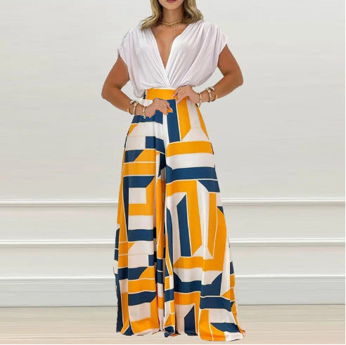 Casual Summer Wide Legs Pants Outfits for Women-Suits-White-S-Free Shipping Leatheretro