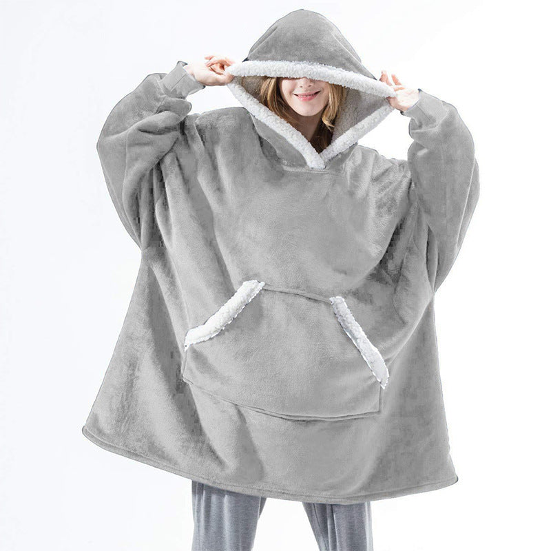 Wearable Fleece Hoodies Sleepwear for Watching TV-Blankets-Green-One Size-Free Shipping Leatheretro