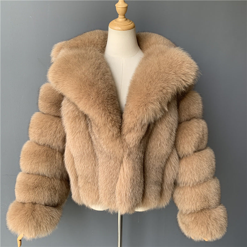 Fashion Artificial Fur Winter Short Coats for Women-Coats & Jackets-Light Brown-S-Free Shipping Leatheretro